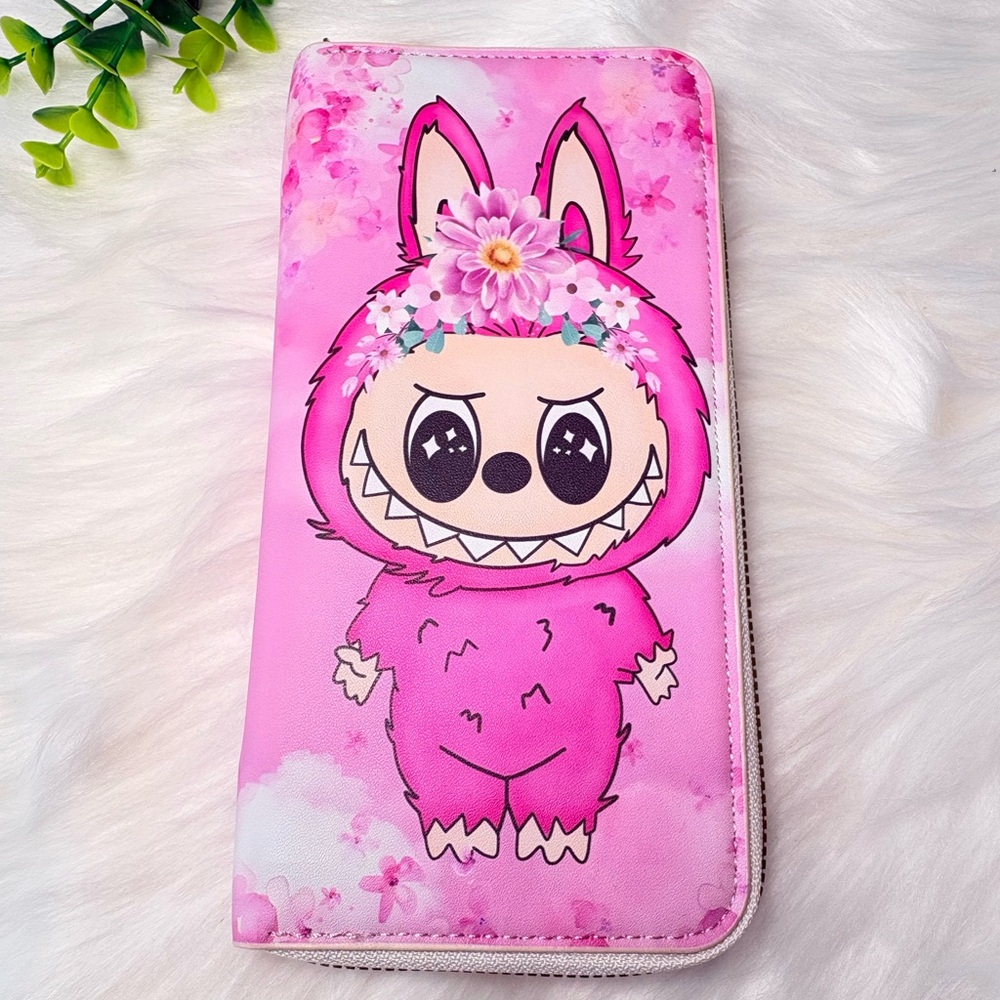 Pink Labubu Long Zippy Wallet - Picture 2 of 8